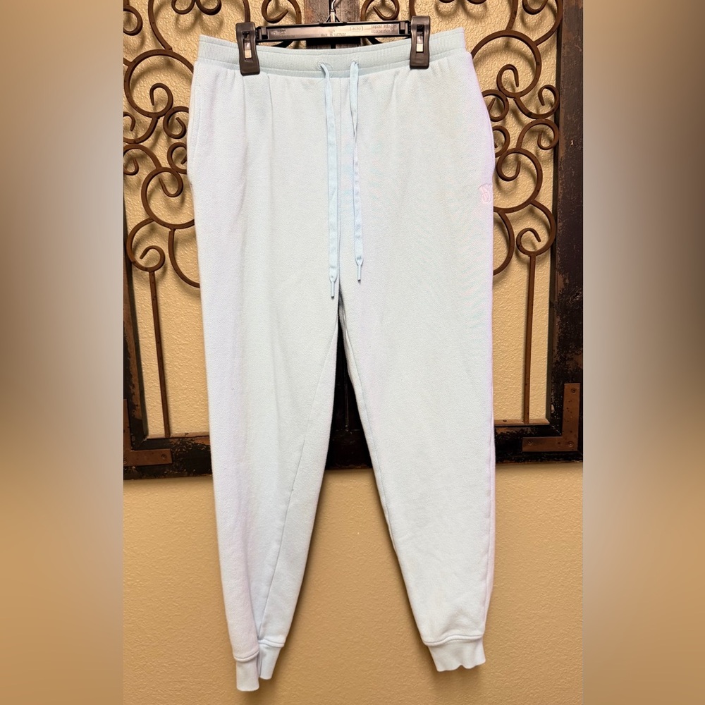 Victoria Secret Light Blue fleece Jogger Pants